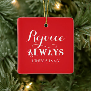 Frohe Weihnachten Freude in den Lord Red and White Keramikornament