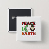 Frohe Weihnachten Frieden auf der Erde Button (Vorne & Hinten)