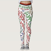 Frohe Weihnachten Frieden Liebe Joy Pattern Leggings (Vorderseite)
