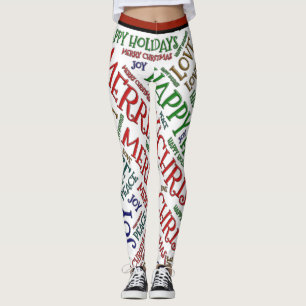 Frohe Weihnachten Frieden Liebe Joy Pattern Leggings