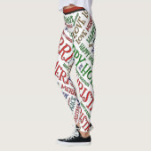 Frohe Weihnachten Frieden Liebe Joy Pattern Leggings (Links)