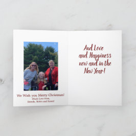 Frohe Weihnachten Frieden und Sicherheit mit Foto Karte