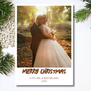 Frohe Weihnachten frisch verheiratetes Foto Ginger