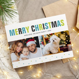 "Frohe Weihnachten" Frische und farbenfrohe Ferien Feiertagskarte