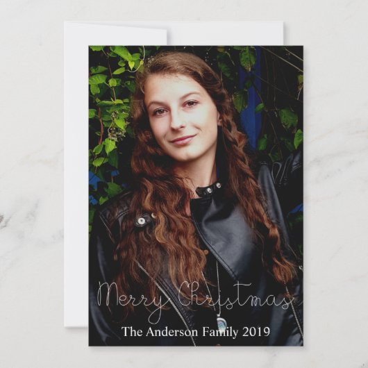 Frohe Weihnachten froh und hell Fügen Sie Ihr Foto (Vorderseite)