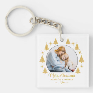 Frohe Weihnachten Froh wie eine Mutter Weißgold Fo Schlüsselanhänger