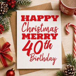 Frohe Weihnachten Frohe 40. Geburtstag Farbenkarte Dankeskarte
