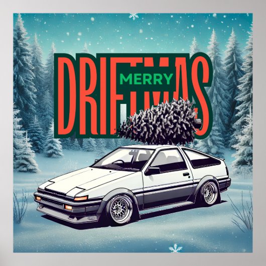 (Frohe Weihnachten) Frohe Driftmas - Hachiroku Poster (Vorne)