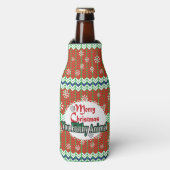 Frohe Weihnachten frohe Flasche cooler Flaschenkühler (Flaschenvorderseite)