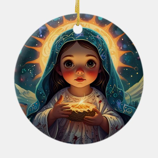 Frohe Weihnachten frohe Jahreszeit Keramik Ornament (Hinten)