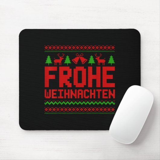 Frohe Weihnachten frohe Weihnachten auf Deutsch Fu Mousepad (Mit Mouse)