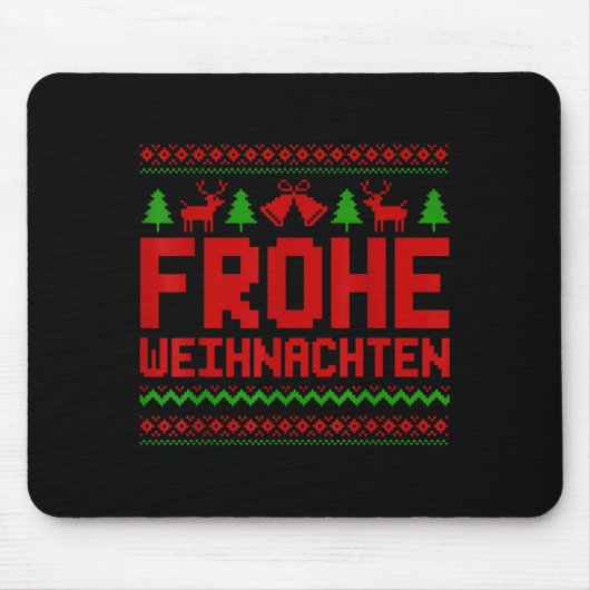 Frohe Weihnachten frohe Weihnachten auf Deutsch Fu Mousepad (Vorne)