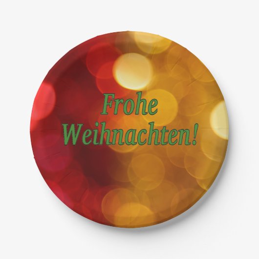 Frohe Weihnachten! Frohe Weihnachten im Deutschen Pappteller (Vorderseite)