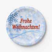 Frohe Weihnachten! Frohe Weihnachten im Deutschen  Pappteller (Vorderseite)