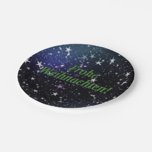 Frohe Weihnachten! Frohe Weihnachten im deutschen Pappteller