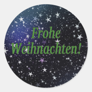 Frohe Weihnachten! Frohe Weihnachten im deutschen Runder Aufkleber