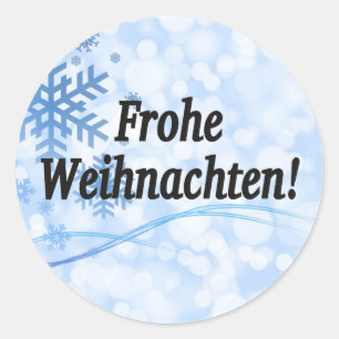 Frohe Weihnachten! Frohe Weihnachten in deutschem Runder Aufkleber