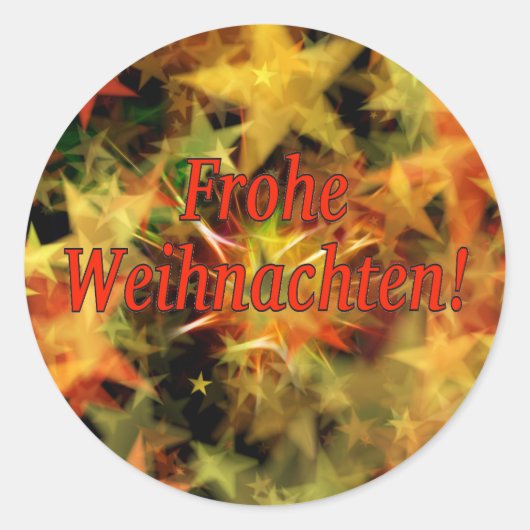 Frohe Weihnachten! Frohe Weihnachten in deutscher Runder Aufkleber (Vorderseite)