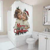 Frohe Weihnachten - Frohe Weihnachten mit Niedlich Duschvorhang (Beispiel)