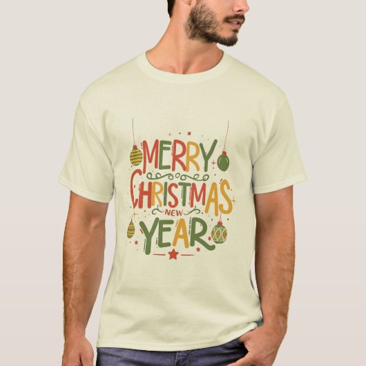Frohe Weihnachten - Frohe Weihnachten und Glück im T-Shirt (Vorderseite)
