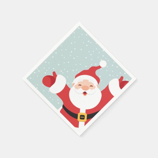 Frohe Weihnachten frohe Weihnachtsmann | Napkin Serviette (Ecke)
