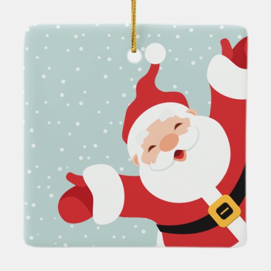 Frohe Weihnachten frohe Weihnachtsmann | Ornament (Rückseite)