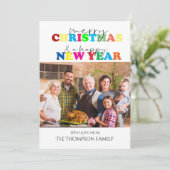 Frohe Weihnachten Frohes Neues Jahr 2025 Farbiges (Stehend Vorderseite)