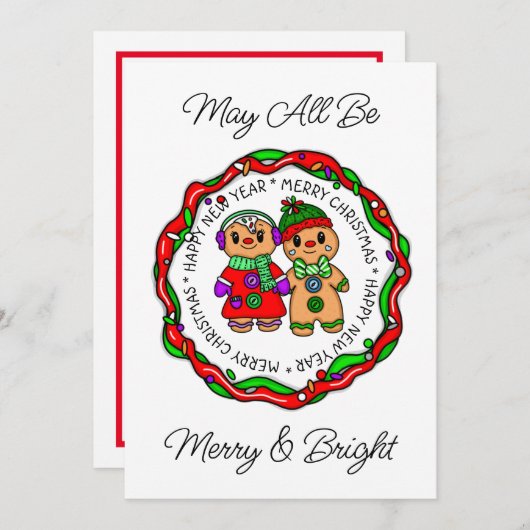 Frohe Weihnachten | Frohes Neues Jahr | Gingerbrea (Vorne/Hinten)