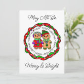 Frohe Weihnachten | Frohes Neues Jahr | Gingerbrea (Stehend Vorderseite)