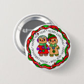 Frohe Weihnachten | Frohes Neues Jahr | Gingerbrea Button (Vorne & Hinten)
