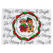 Frohe Weihnachten | Frohes Neues Jahr | Gingerbrea Große Geschenktüte (Rückseite)