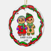 Frohe Weihnachten | Frohes Neues Jahr | Gingerbrea Keramik Ornament (Links)