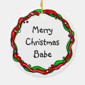 Frohe Weihnachten | Frohes Neues Jahr | Gingerbrea Keramik Ornament (Hinten)