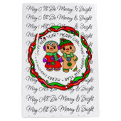 Frohe Weihnachten | Frohes Neues Jahr | Gingerbrea Mittlere Geschenktüte (Vorderseite)