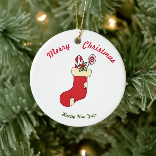 Frohe Weihnachten Frohes Neues Jahr Keramik Orname Keramik Ornament (Baum)