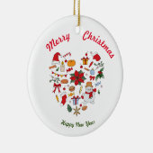 Frohe Weihnachten Frohes Neues Jahr Keramik Orname Keramik Ornament (Rechts)