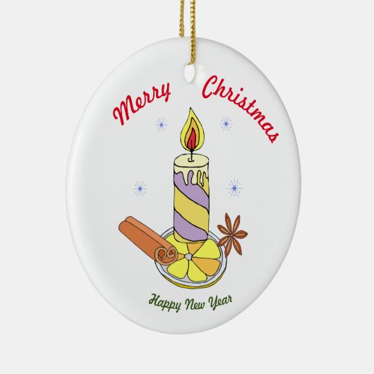 Frohe Weihnachten Frohes Neues Jahr Keramik Orname Keramik Ornament (Rechts)