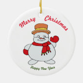 Frohe Weihnachten Frohes Neues Jahr Keramik Orname Keramik Ornament (Hinten)