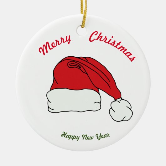 Frohe Weihnachten Frohes Neues Jahr Keramik Orname Keramik Ornament (Vorne)