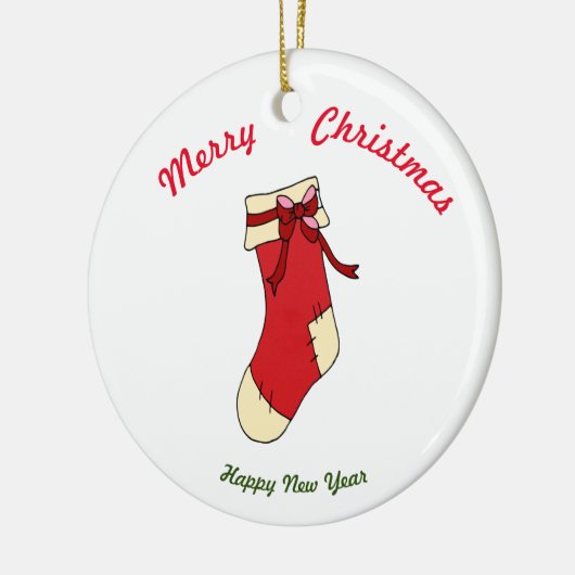 Frohe Weihnachten Frohes Neues Jahr Keramik Orname Keramik Ornament (Links)