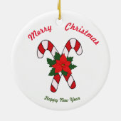 Frohe Weihnachten Frohes Neues Jahr Keramik Orname Keramik Ornament (Hinten)