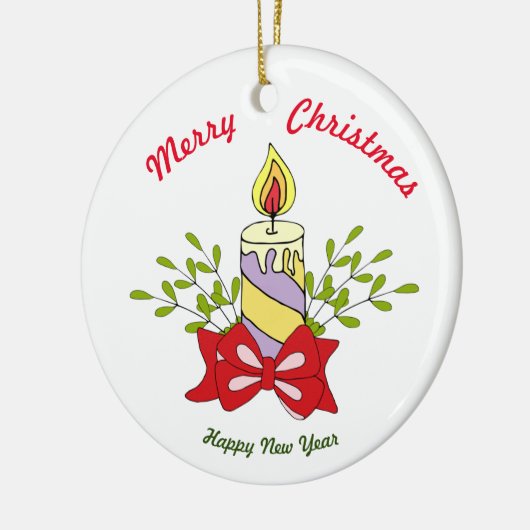 Frohe Weihnachten Frohes Neues Jahr Keramik Orname Keramik Ornament (Links)