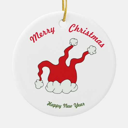 Frohe Weihnachten Frohes Neues Jahr Keramik Orname Keramik Ornament (Vorne)