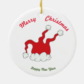 Frohe Weihnachten Frohes Neues Jahr Keramik Orname Keramik Ornament (Hinten)