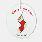 Frohe Weihnachten - Frohes Neues Jahr Keramik Ornament (Links)