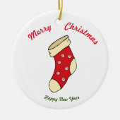 Frohe Weihnachten - Frohes Neues Jahr Keramik Ornament (Vorne)