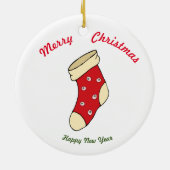 Frohe Weihnachten - Frohes Neues Jahr Keramik Ornament (Hinten)