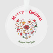 Frohe Weihnachten Frohes Neues Jahr Ornament (Vorderseite)