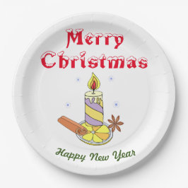 Frohe Weihnachten - Frohes Neues Jahr Pappteller