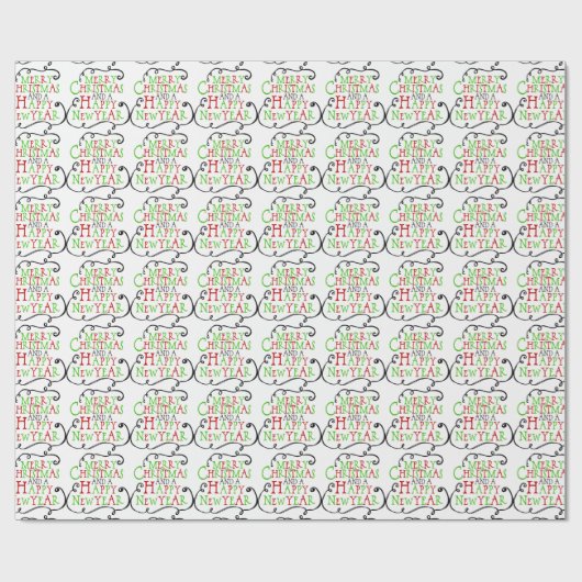 Frohe Weihnachten Frohes neues Jahr Wrapping Paper Geschenkpapier (Flach)